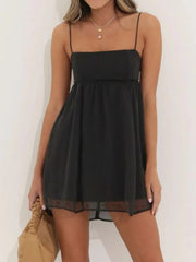 Tie Back Spaghetti Strap Mini Dress