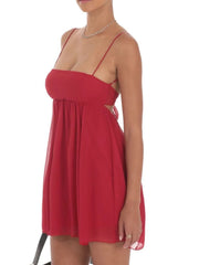 Tie Back Spaghetti Strap Mini Dress