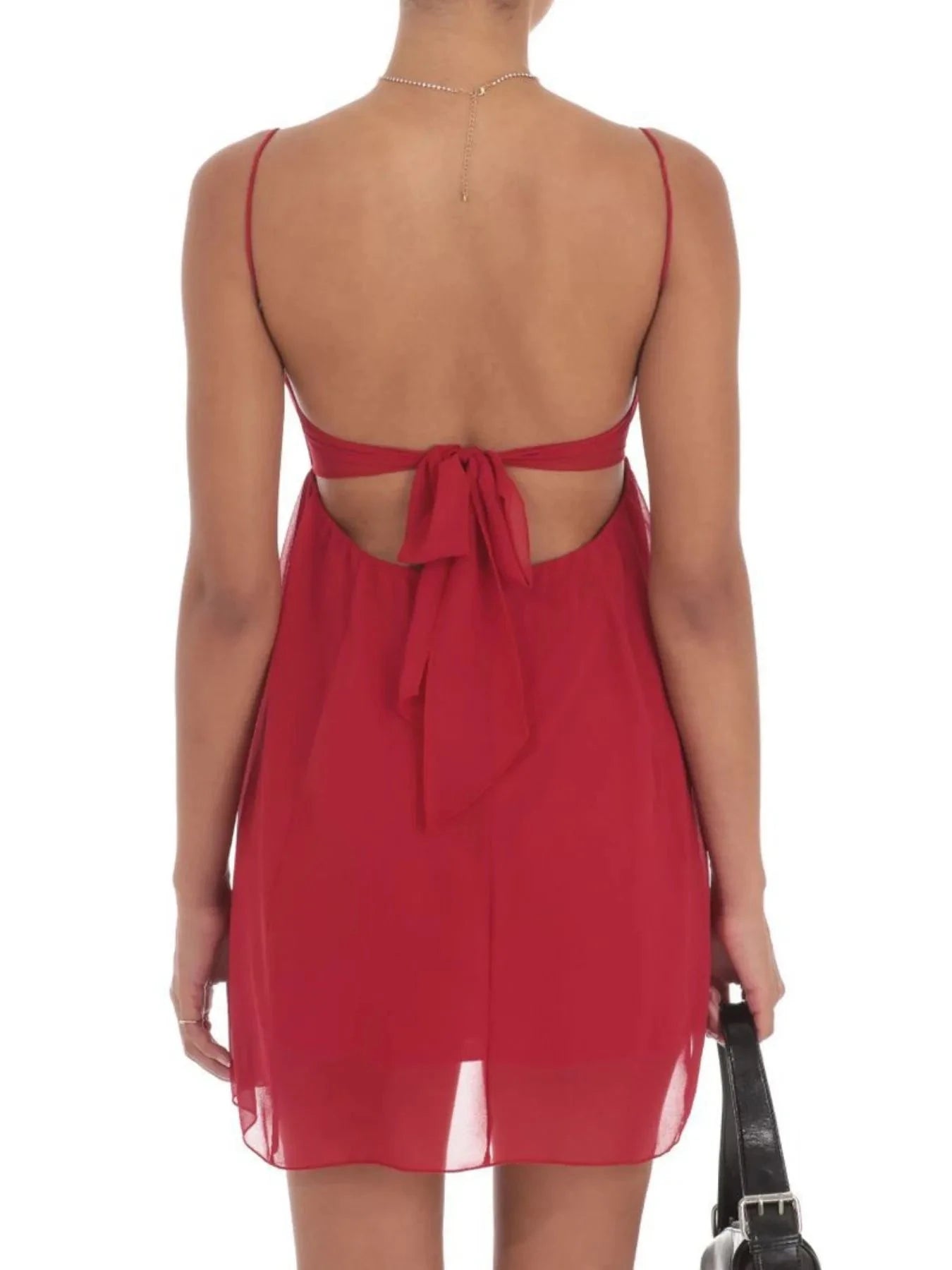 Tie Back Spaghetti Strap Mini Dress