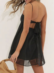 Tie Back Spaghetti Strap Mini Dress