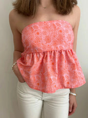 Tie Back Tube Top Pink / S