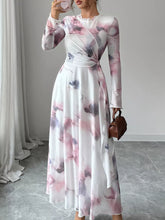 Tie-Dye Long Sleeve Maxi Dress White / S