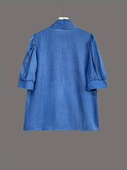 Tie Front Short Sleeve Blouse