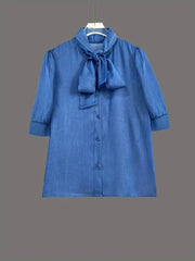 Tie Front Short Sleeve Blouse