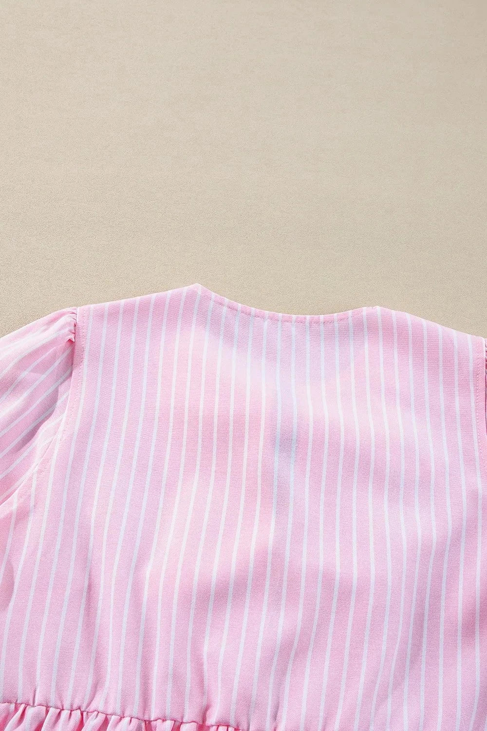 Tie Front Striped Peplum Blouse