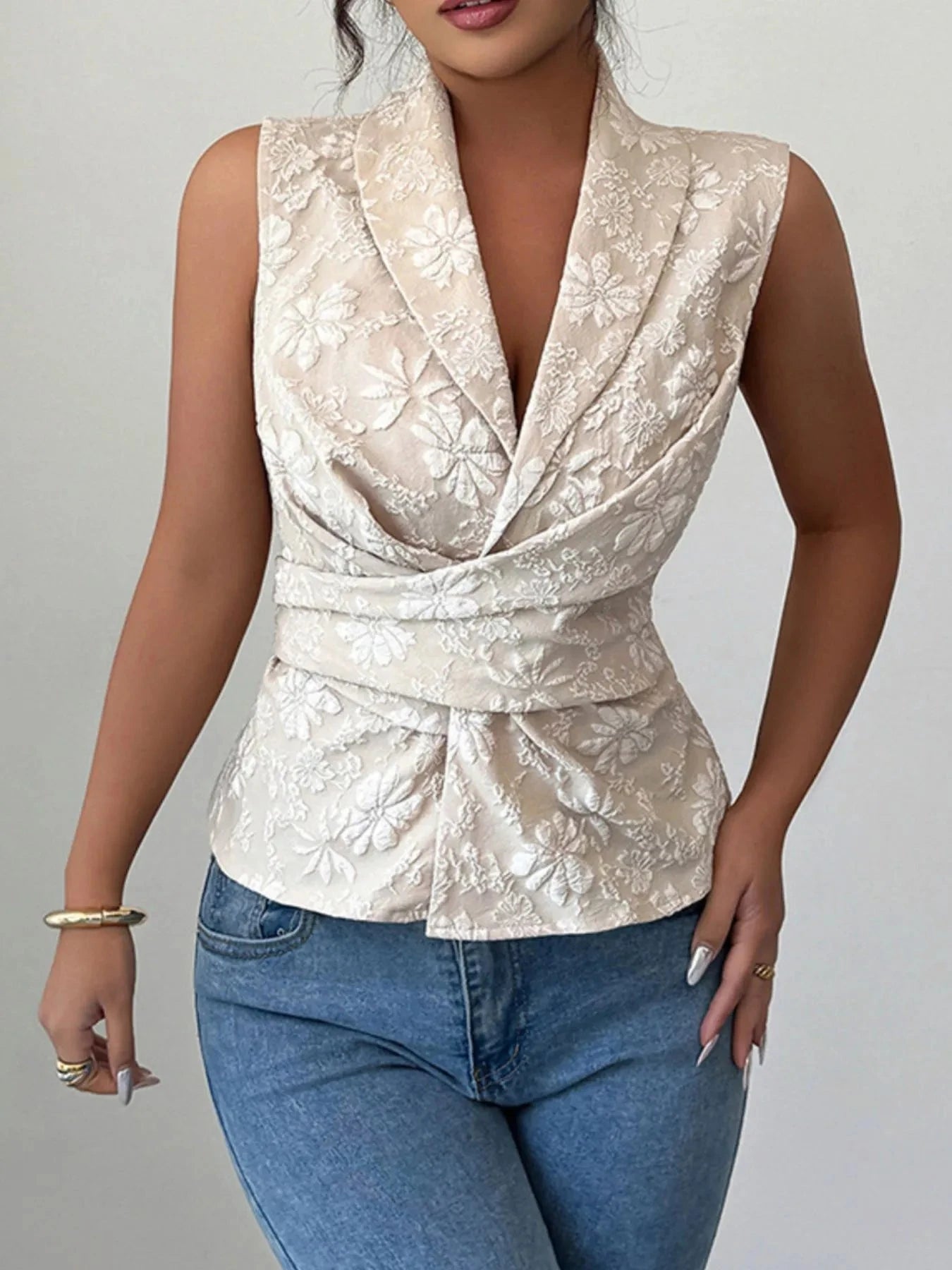 Tie Waist Wrap Tank Top