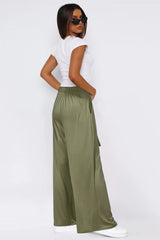 Tied Wide Leg Pants with Pockets