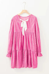 Tiered Flounce Sleeve Mini Dress