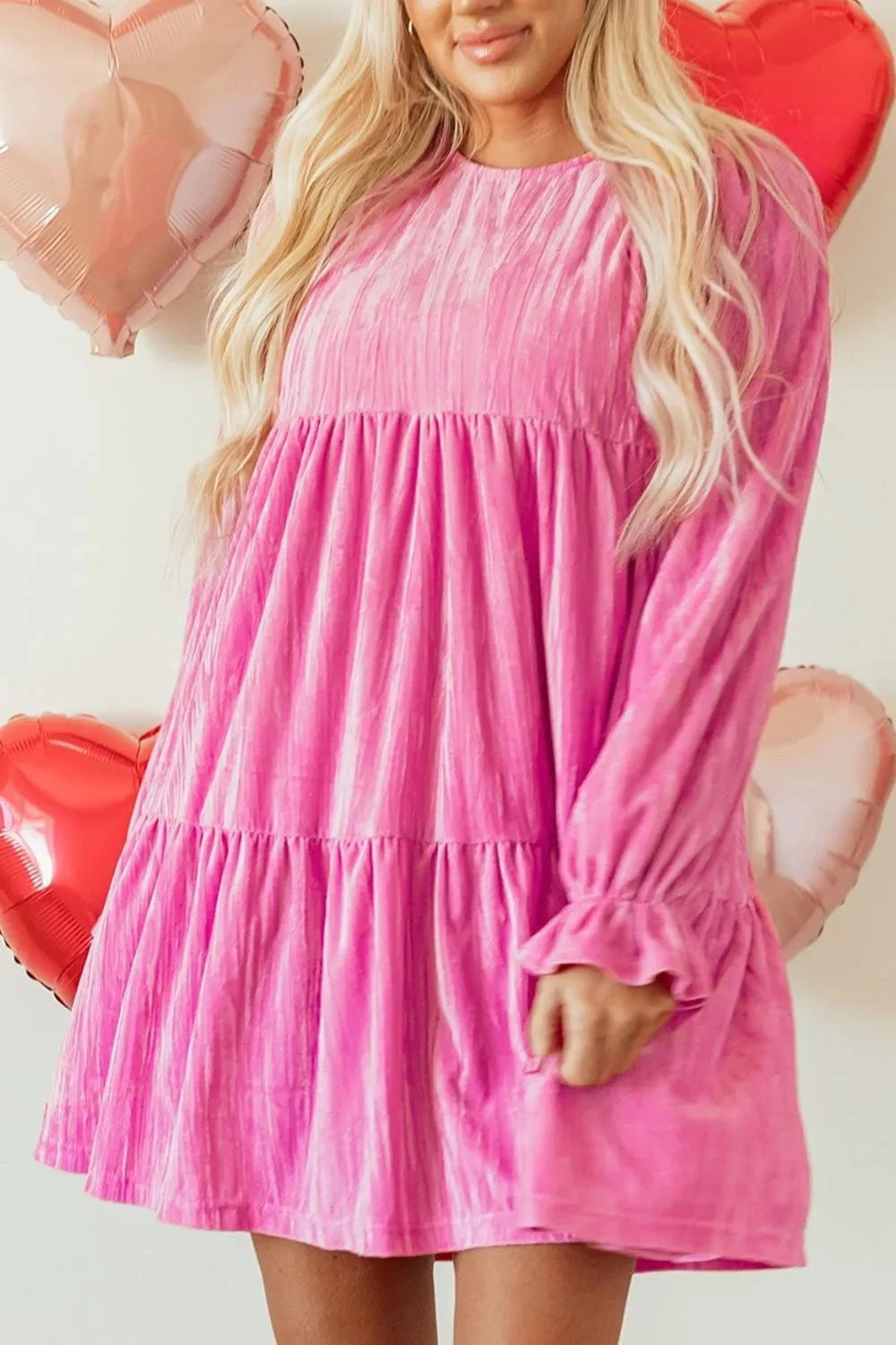 Tiered Flounce Sleeve Mini Dress