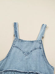 Tiered Flowy Overall Denim Dress