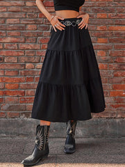 Tiered Midi Skirt