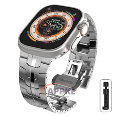 Titanium Color Steel Bracelet for Apple Watch Ultra 2 - Compatible with iWatch 9/8/7/6/5/SE/4, Various Sizes Silver / 38 40 41mm