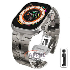 Titanium Color Steel Bracelet for Apple Watch Ultra 2 - Compatible with iWatch 9/8/7/6/5/SE/4, Various Sizes Titanuim color / 38 40 41mm