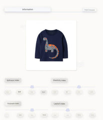 Toddler Long-Sleeve T-Shirt with Colorful Floral Dinosaur Applique