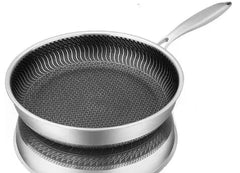 Tri-ply stainless steel frying pan: whole-body construction 26cm / silvery