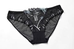 Trimmed Lace Cherry Double Strap Bra Panty Set