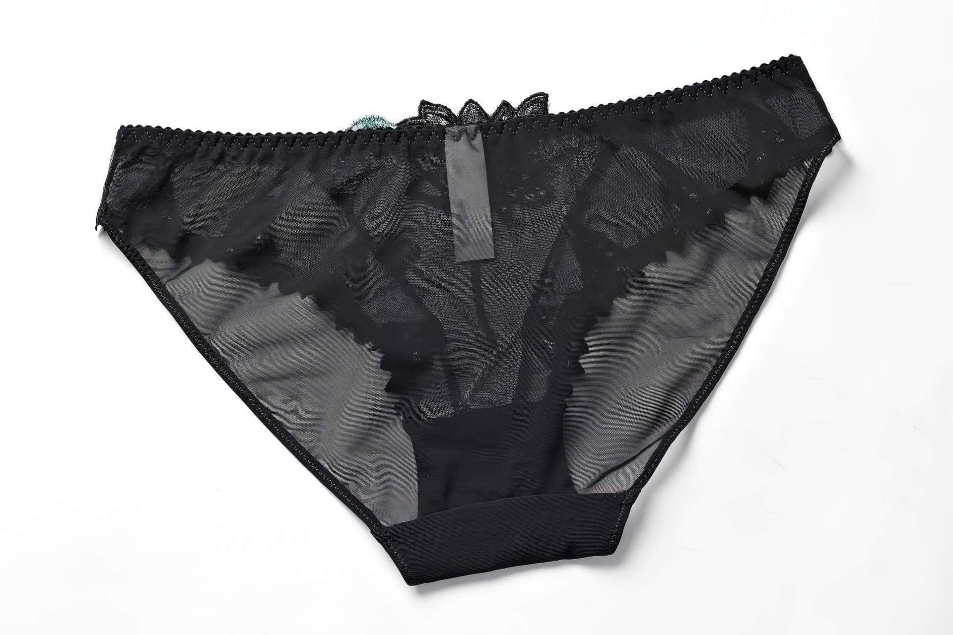 Trimmed Lace Cherry Double Strap Bra Panty Set