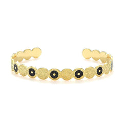 Triple Bohemian Geometric Heart-Shaped Cuff Bracelet Gold