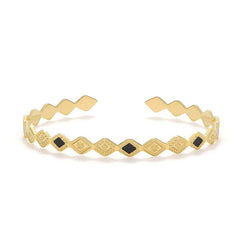 Triple Bohemian Geometric Heart-Shaped Cuff Bracelet Gold
