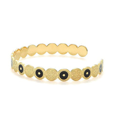 Triple Bohemian Geometric Heart-Shaped Cuff Bracelet Gold