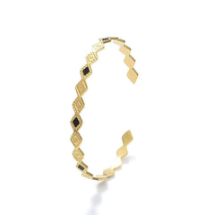 Triple Bohemian Geometric Heart-Shaped Cuff Bracelet Gold