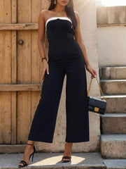 Tube Sleeveless Wide Leg Jumpsuit Black / S