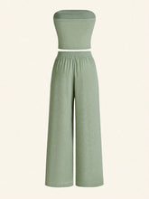 Tube Top and Wide Leg Pants Set Ocean Green / XS