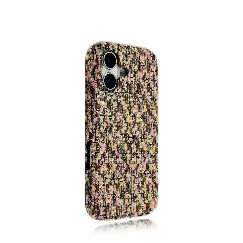 Tweed Wooly Textured Hard Shell iPhone Case iPhone 11 / Pink