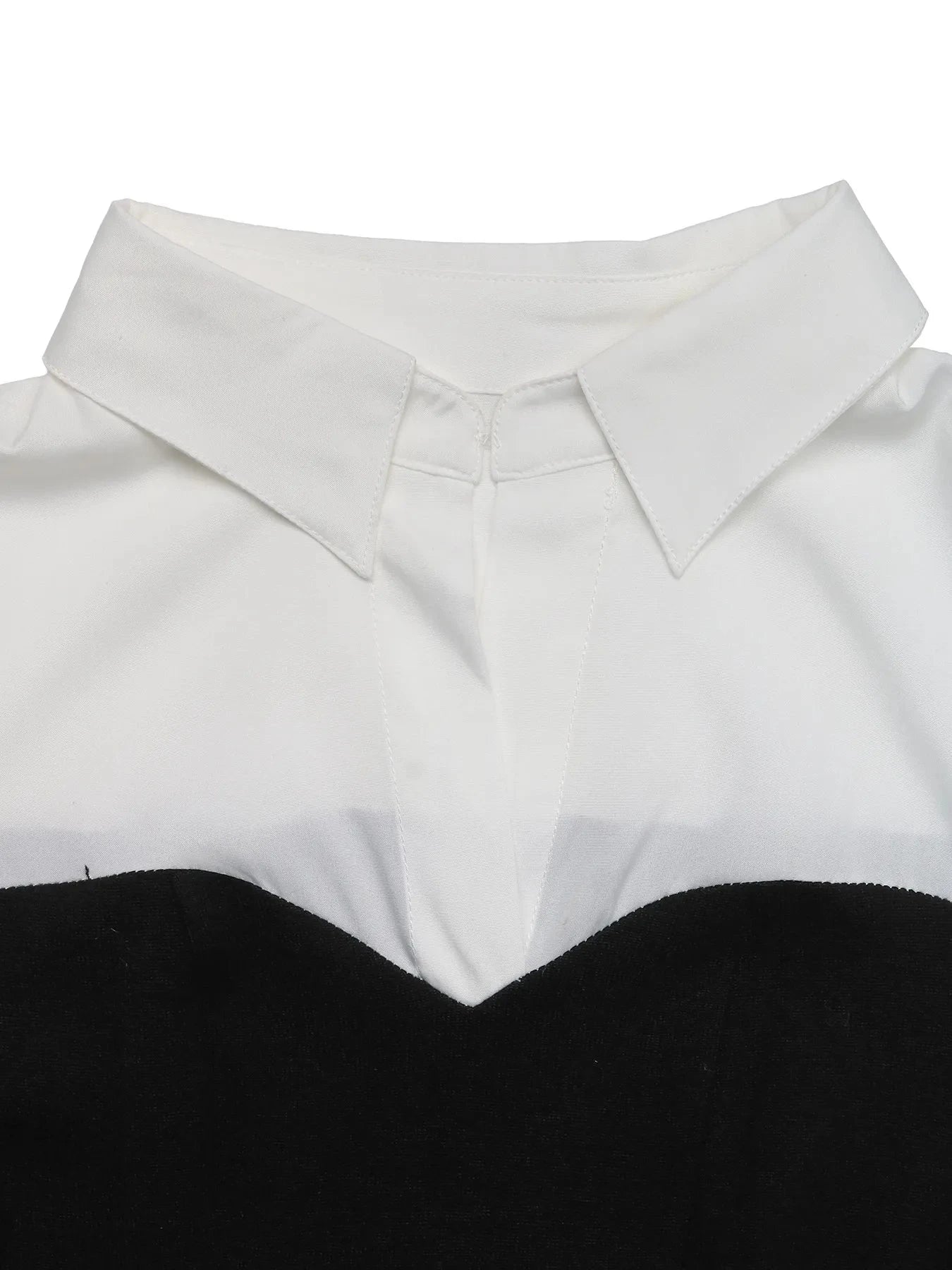 Two Tone Pleated Long Sleeve Shirt Dress