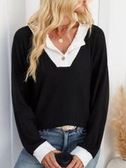 Two-Tone Raglan Sleeve T-Shirt Black / S