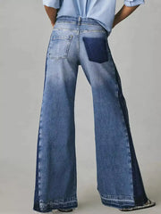 Two-Tone Wide Leg Jeans