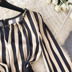 Two Toned Gold Button Accented Bodycon Dress