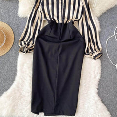 Two Toned Gold Button Accented Bodycon Dress