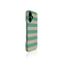 Two-Toned Hand-Woven Lustrous Series Striped MagSafe iPhone Case iPhone 11 / Green