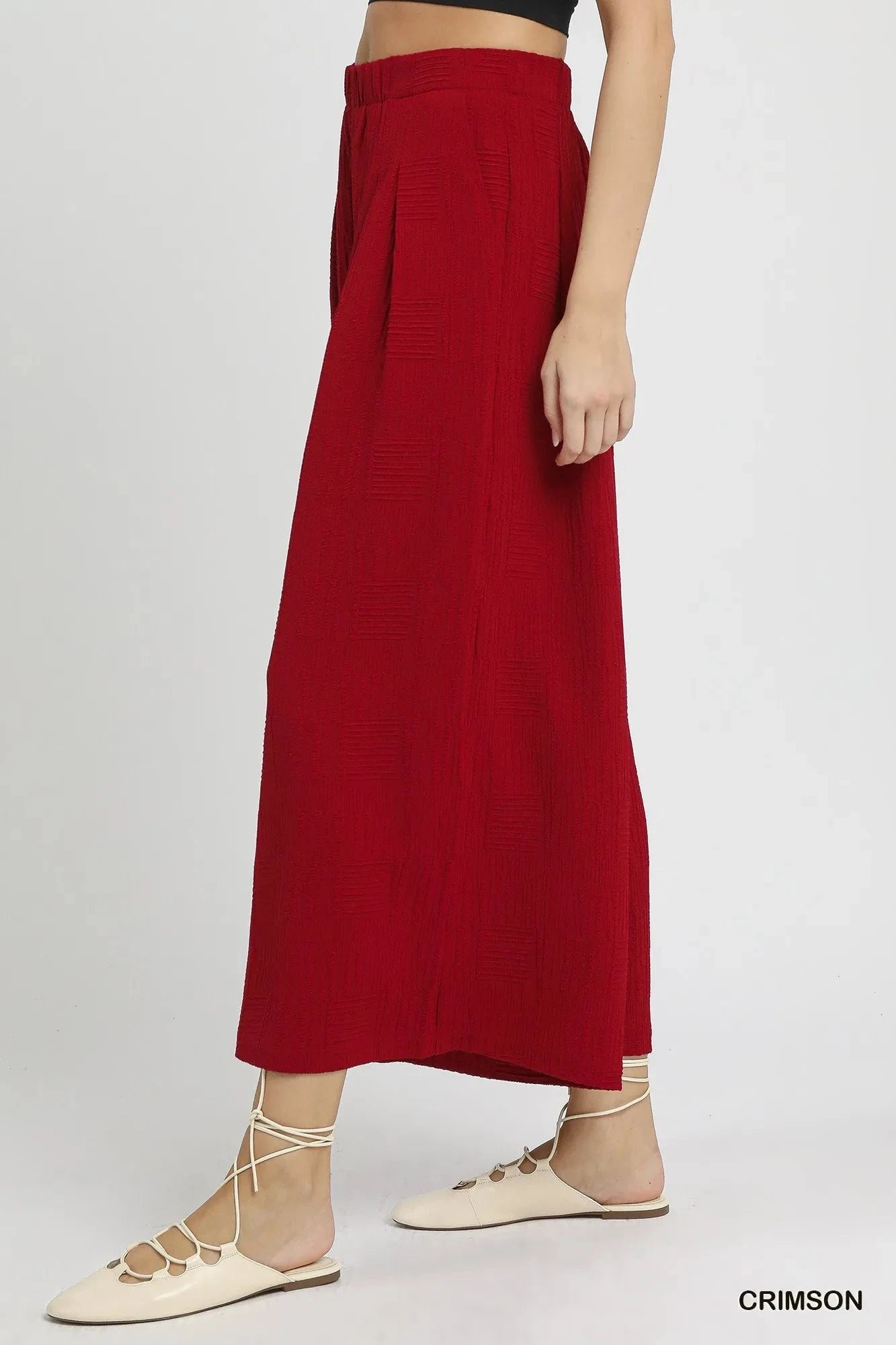 Umgee Elastic Waist Wide Leg Pants