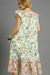 Umgee Patchwork Garden Midi Dress
