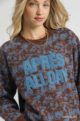 Umgee Scenic Print Cropped Sweatshirt