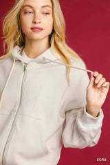 Umgee Zip-Up Fleece Hooded Jacket