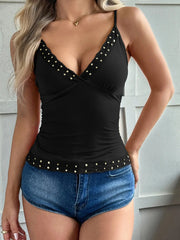 V-Neck Cami Top Black / S