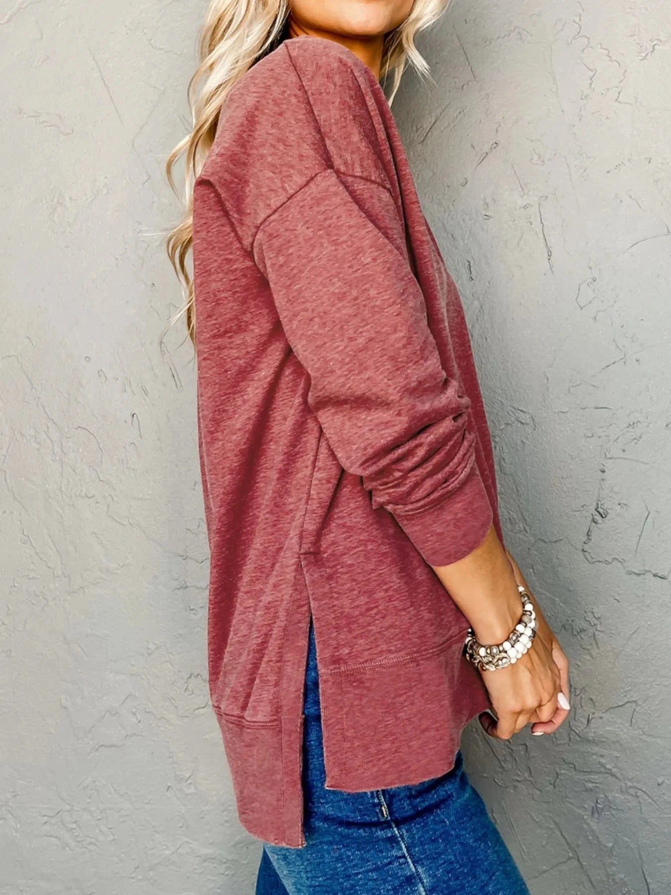V-Neck Casual Long Sleeve T-Shirt