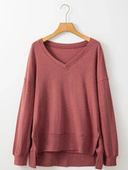 V-Neck Casual Long Sleeve T-Shirt