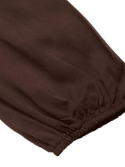 V-Neck Long Sleeve A-Line Midi Dress