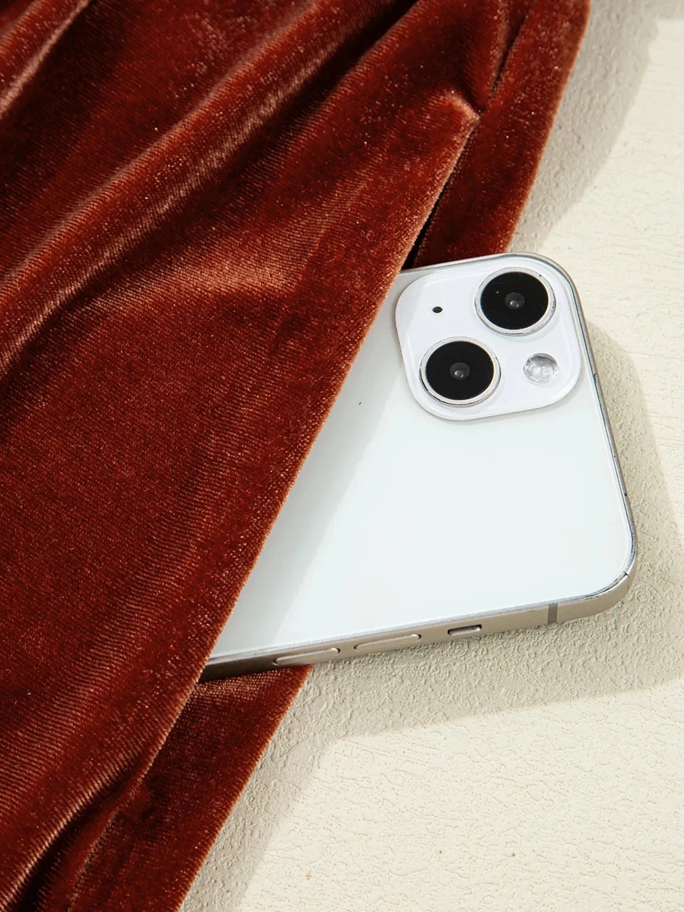 V Neck Puff Sleeve Velvet Dress