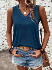 V-Neck Tank Dark Blue / S