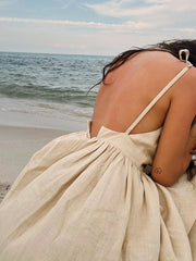 V-Neck Tie Shoulder Maxi Dress