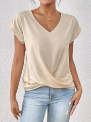 V-Neck Twist Front Top