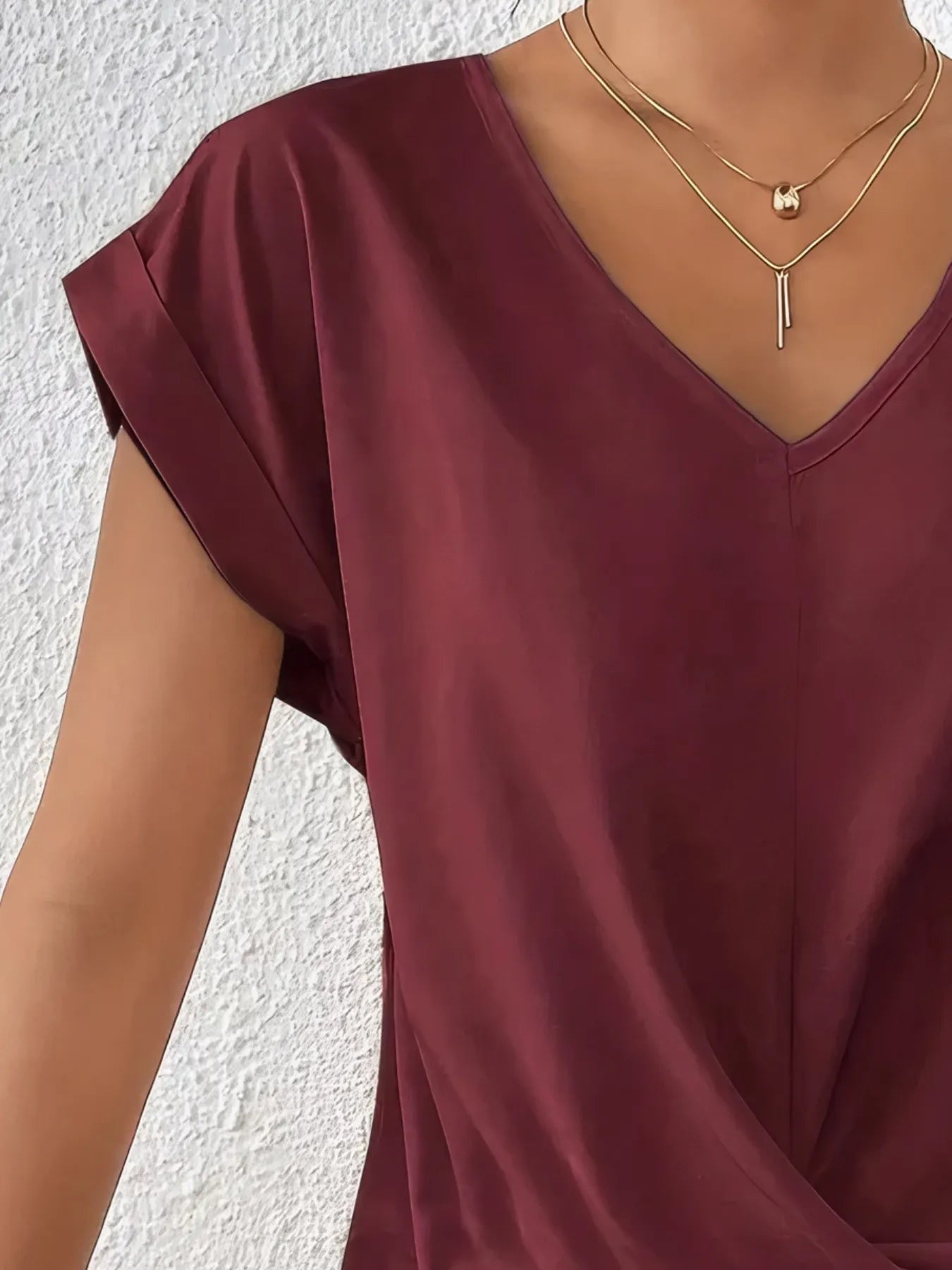 V-Neck Twist Front Top
