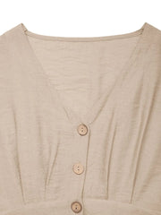 V-Neck Wide Leg Jumpsuit