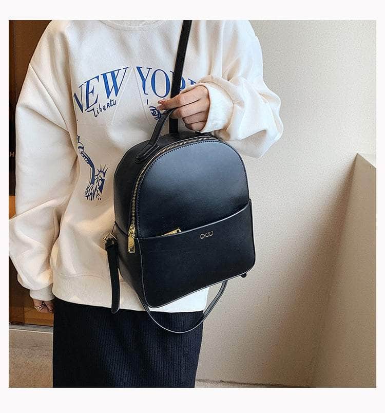 Versatile Convertible Multi-Way Faux Leather Backpack