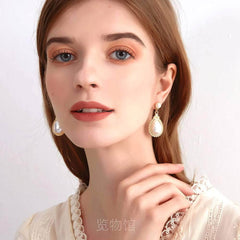 Vintage Baroque Water Drop Pearl Earrings